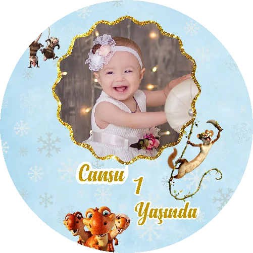 Buz Devri Temalı  Yuvarlak  Açacak Magneti